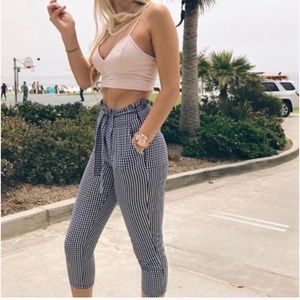 LF Gingham Cropped Pants